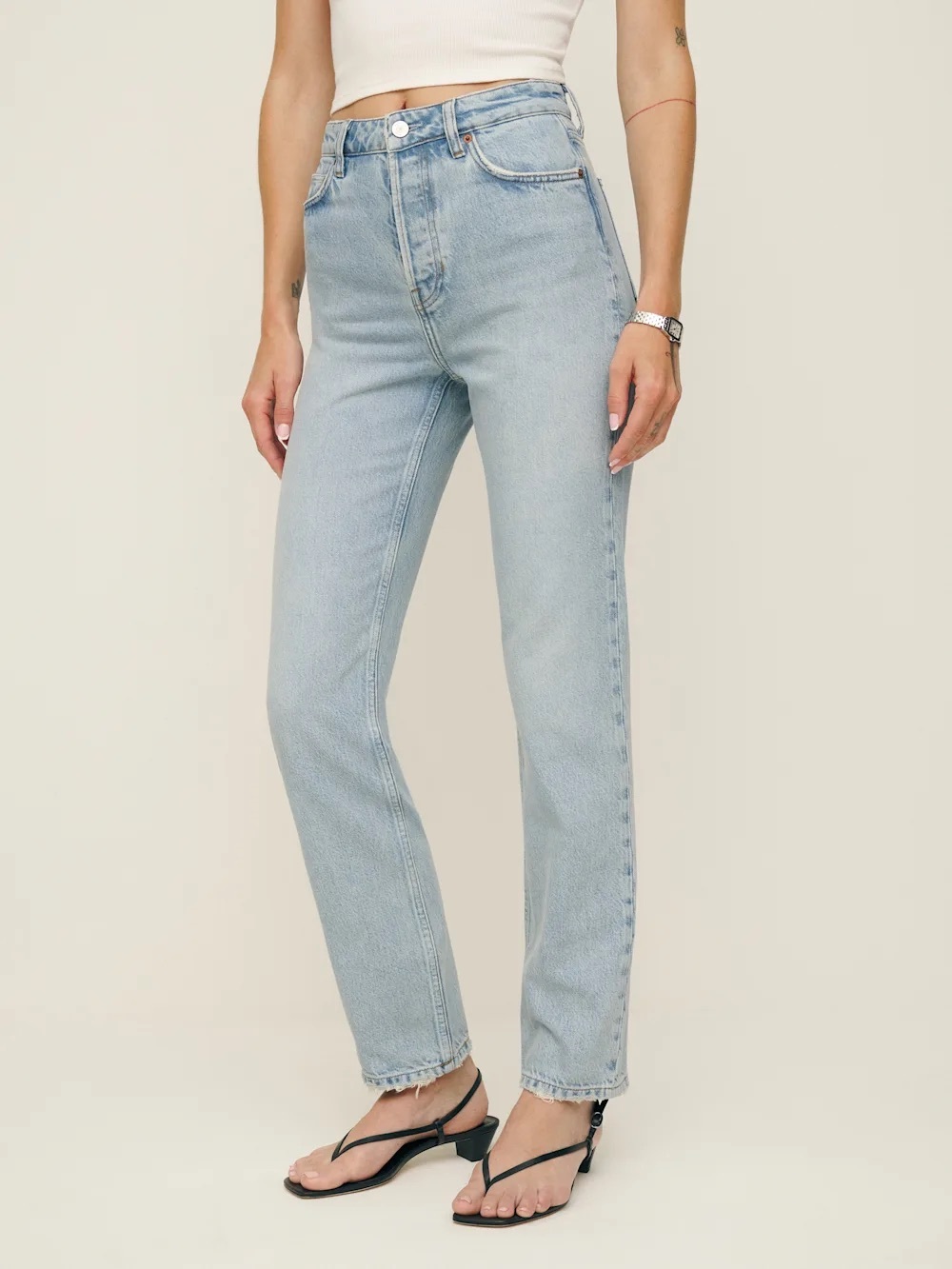 Cynthia High Rise Straight Jeans - color cloquet